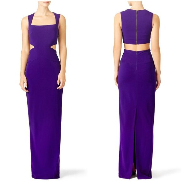 Nicole Miller Purple Felicity Queen of the Night Formal Gown $495